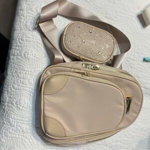 Madden Girl Beige Backpack and Pouch Set